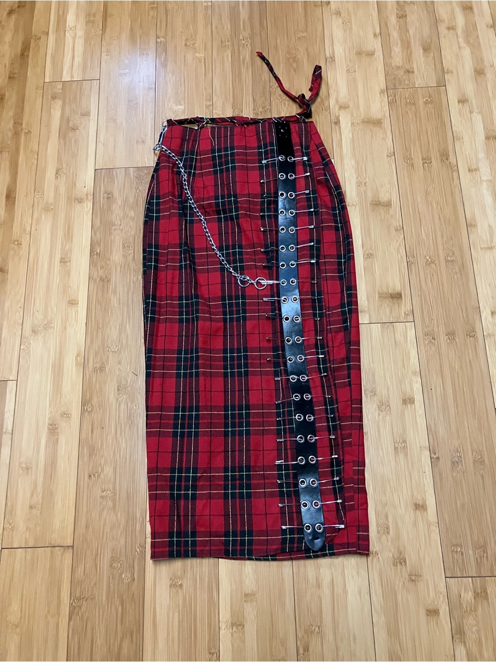 Red tartan plaid punk grunge skirt